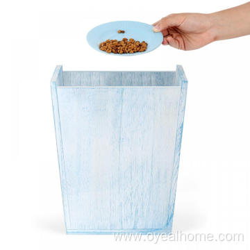 Wooden Trash Can with Double Ring Hollow Handle